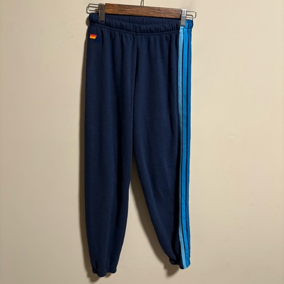 Aviator Nation 5 Stripe Sweatpants Joggers Navy Blue- Size XS - Picture 2 of 6